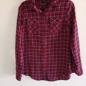 Blue Age Womens Plaid Shirt Large